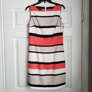 Striped Sleeveless Office Dress